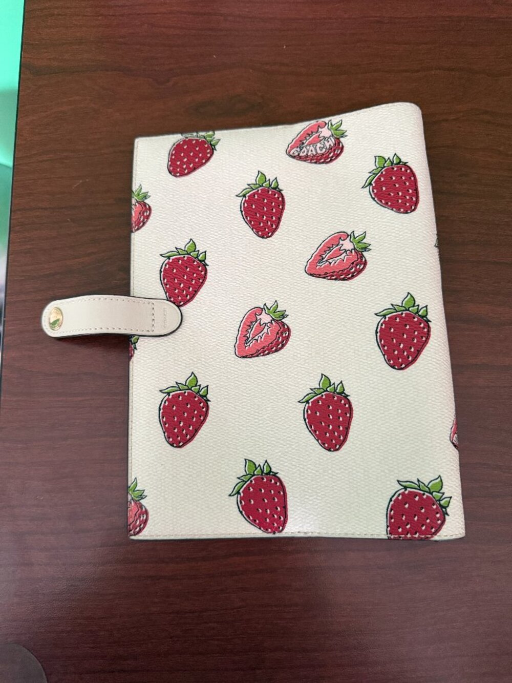 Coach Strawberry Planner / Notebook Cover with Coach Notebook – Excellent Condit